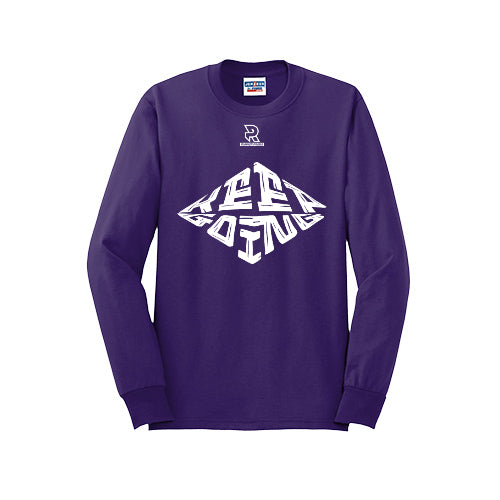 KEEP GOING (White) - Long Sleeve 50/50 Tee