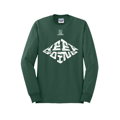 KEEP GOING (White) - Long Sleeve 50/50 Tee