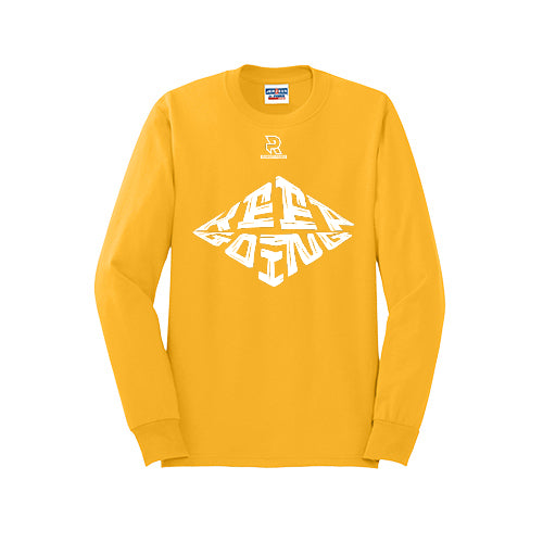 KEEP GOING (White) - Long Sleeve 50/50 Tee