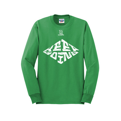 KEEP GOING (White) - Long Sleeve 50/50 Tee