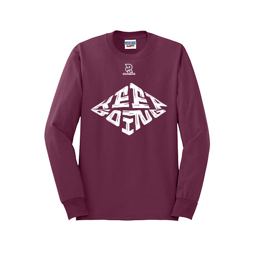 KEEP GOING (White) - Long Sleeve 50/50 Tee