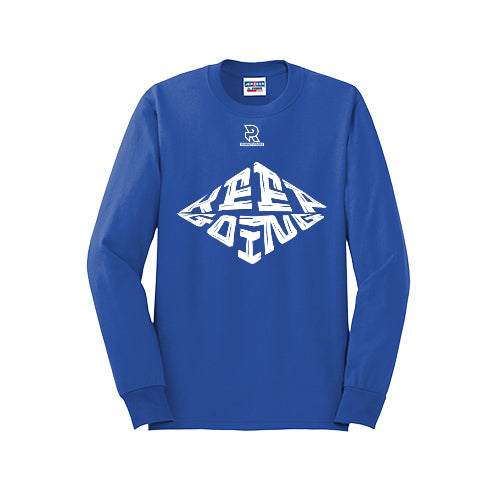 KEEP GOING (White) - Long Sleeve 50/50 Tee