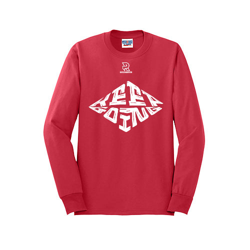 KEEP GOING (White) - Long Sleeve 50/50 Tee