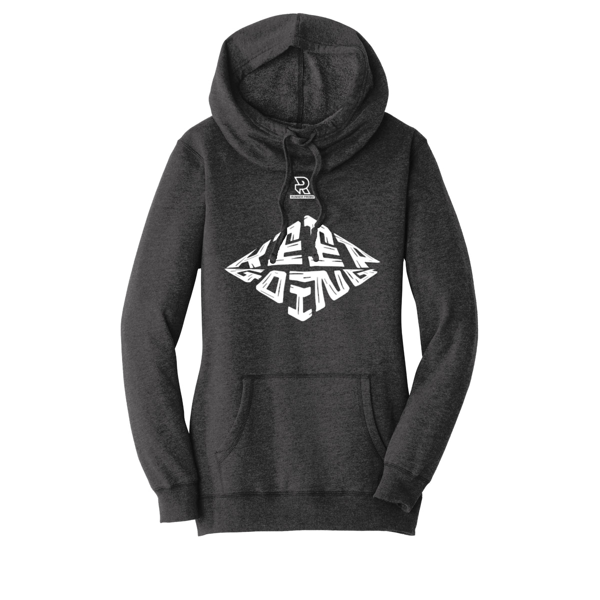 KEEP GOING (White) - Womens Lightweight Fleece Hoodie