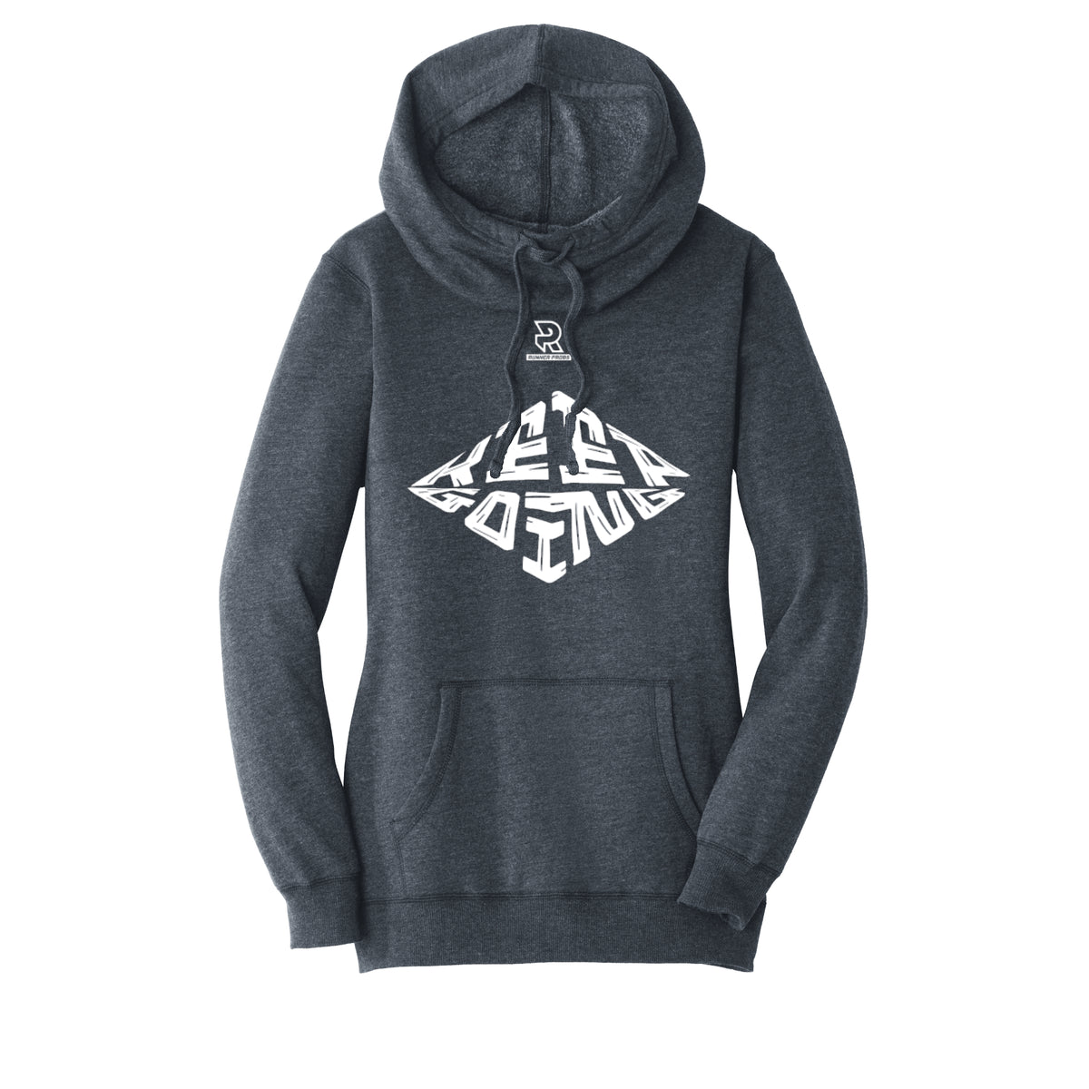 KEEP GOING (White) - Womens Lightweight Fleece Hoodie