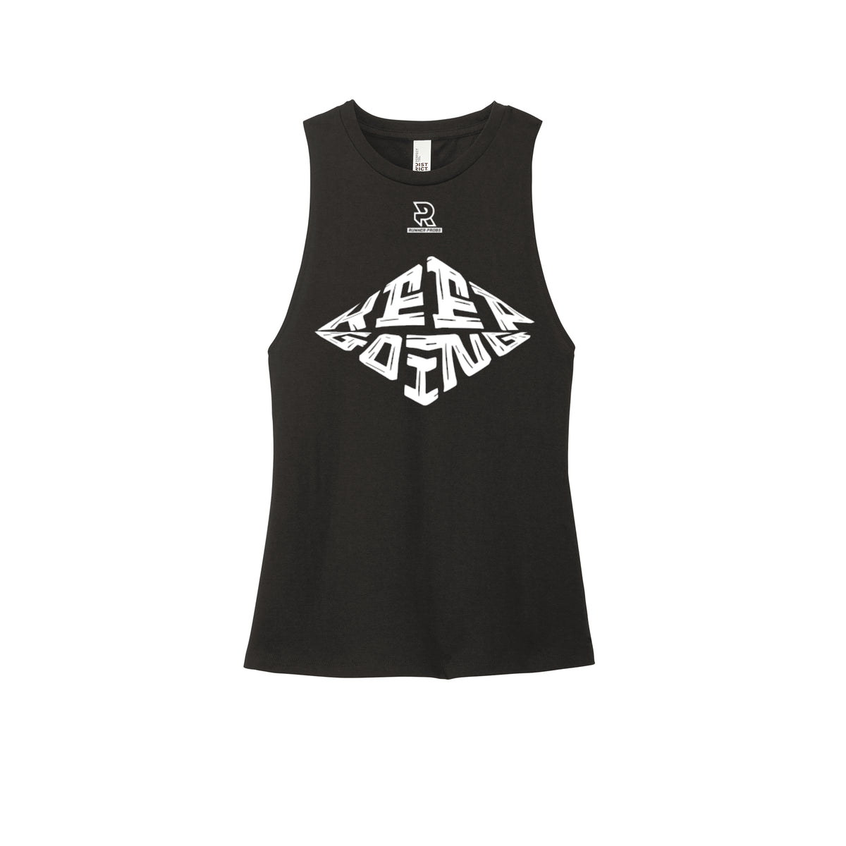 KEEP GOING (White) - Womens Perfect Tri Muscle Tank