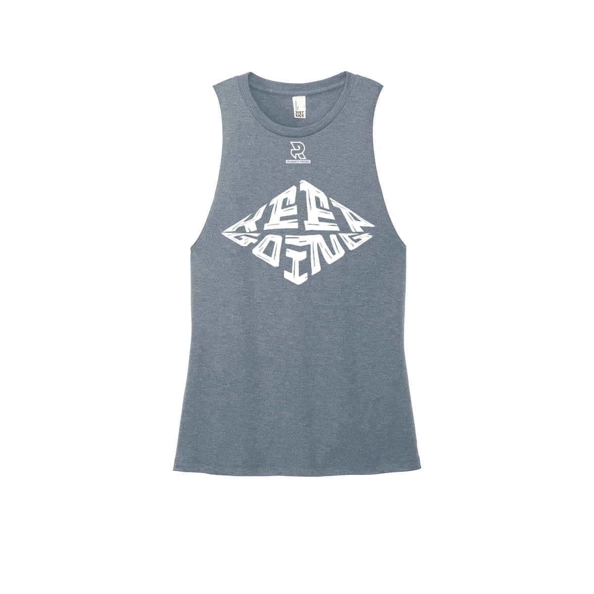 KEEP GOING (White) - Womens Perfect Tri Muscle Tank
