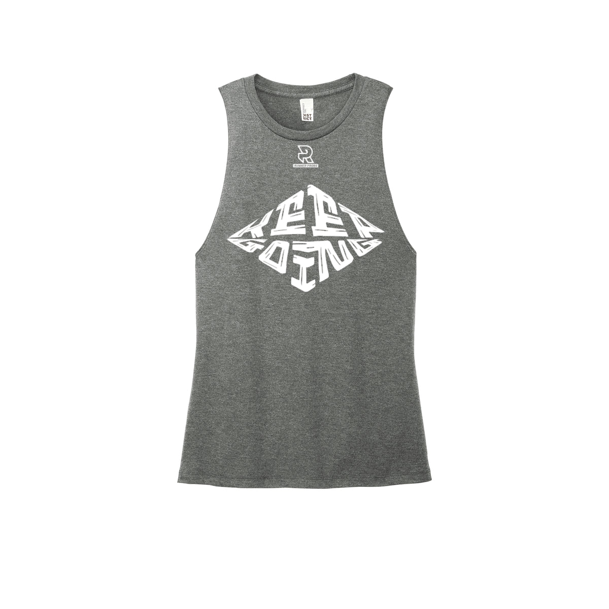 KEEP GOING (White) - Womens Perfect Tri Muscle Tank