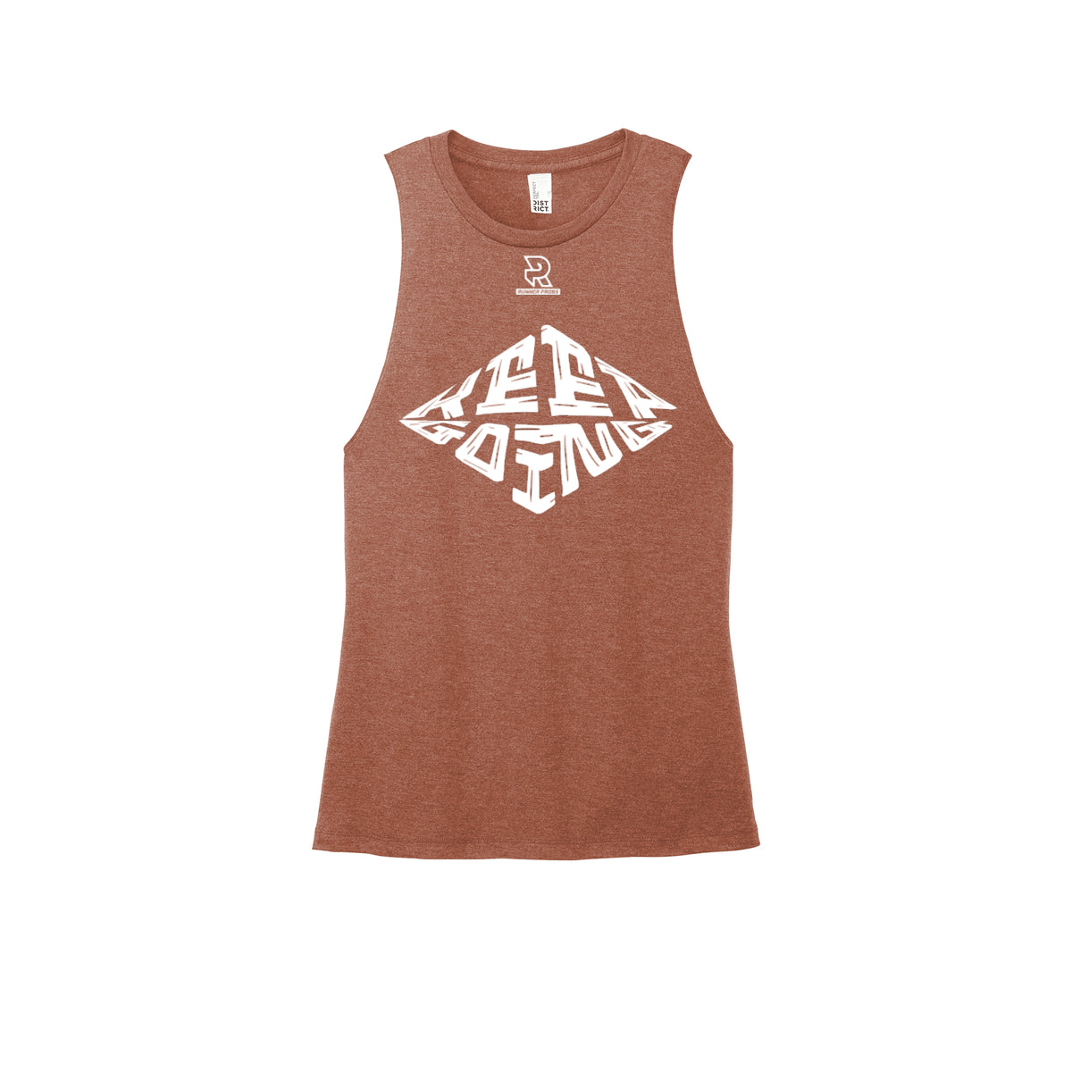 KEEP GOING (White) - Womens Perfect Tri Muscle Tank