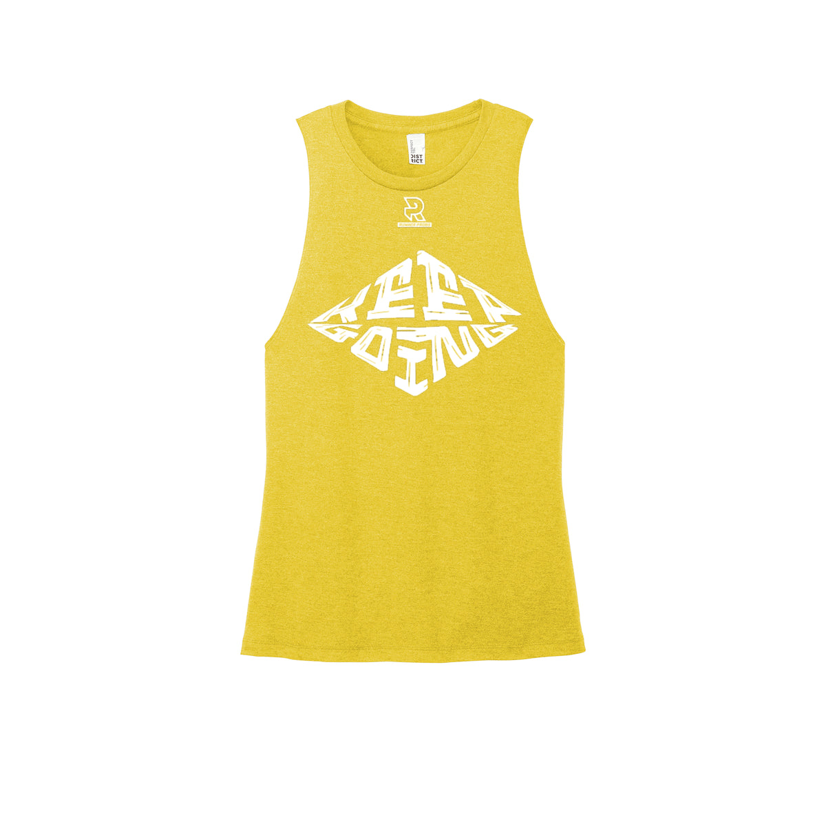 KEEP GOING (White) - Womens Perfect Tri Muscle Tank