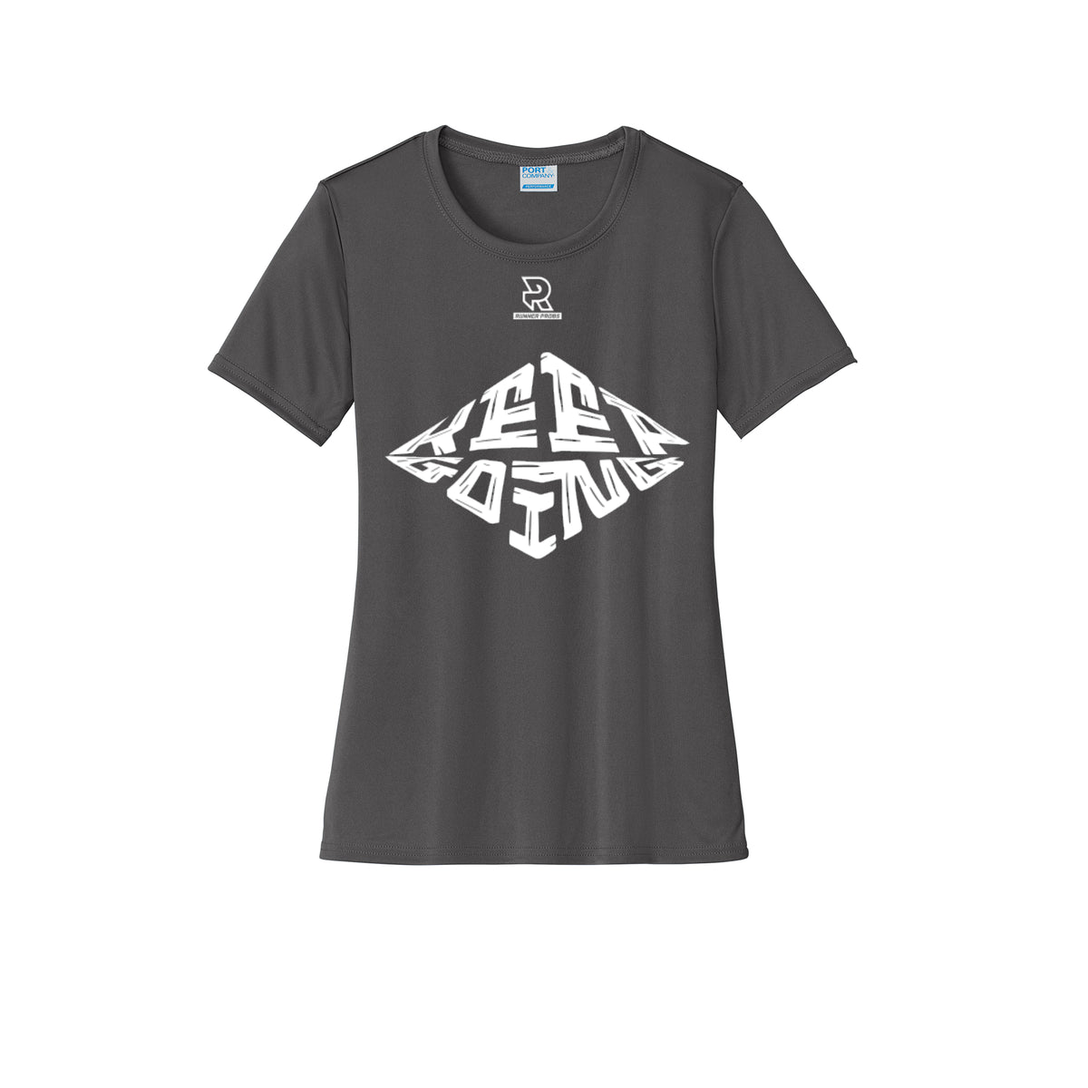 KEEP GOING (White) - Womens Short Sleeve Performance Tee