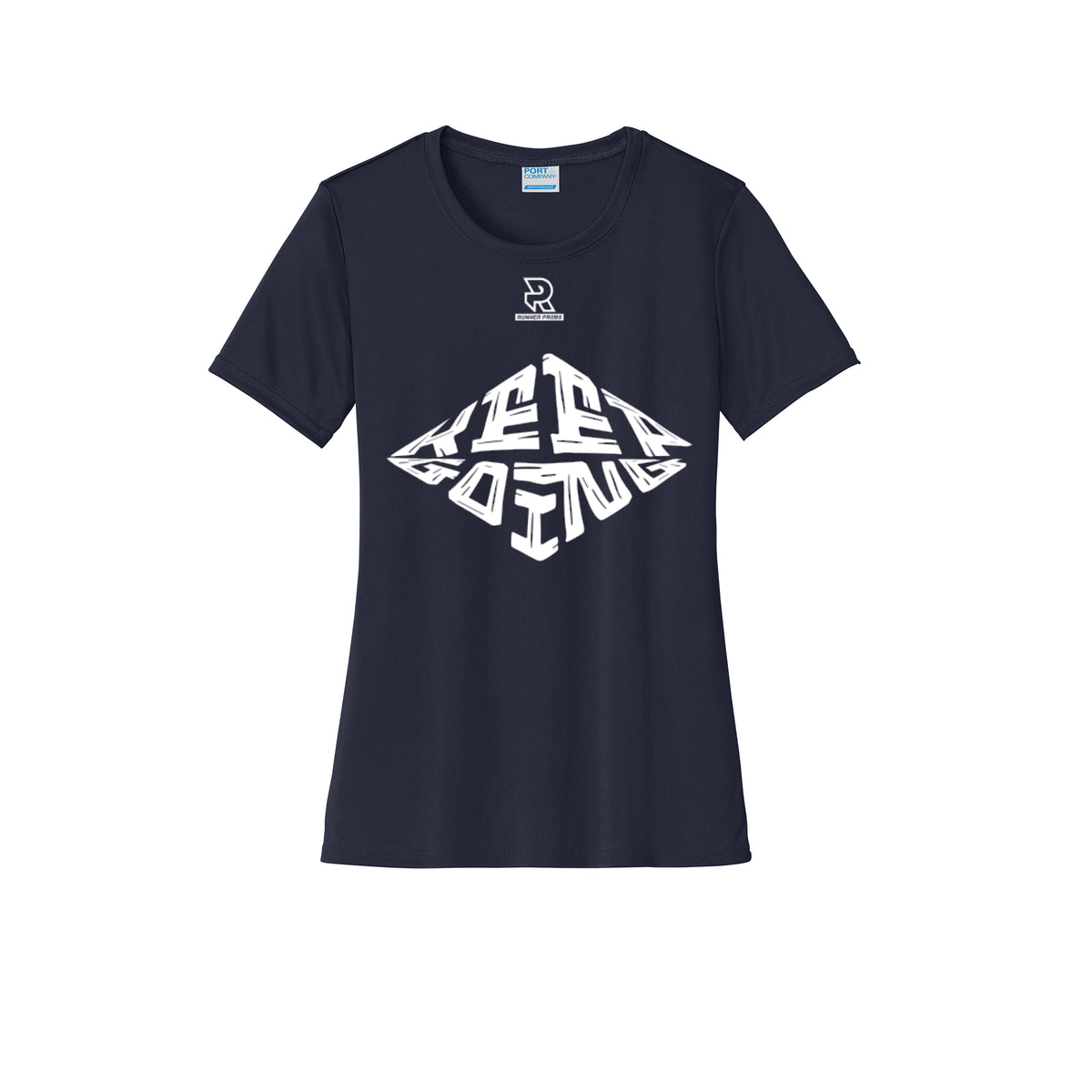 KEEP GOING (White) - Womens Short Sleeve Performance Tee