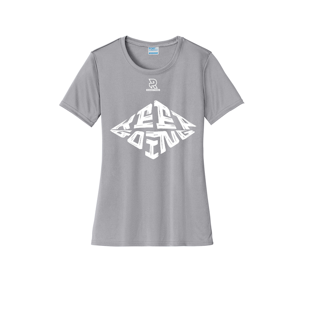 KEEP GOING (White) - Womens Short Sleeve Performance Tee