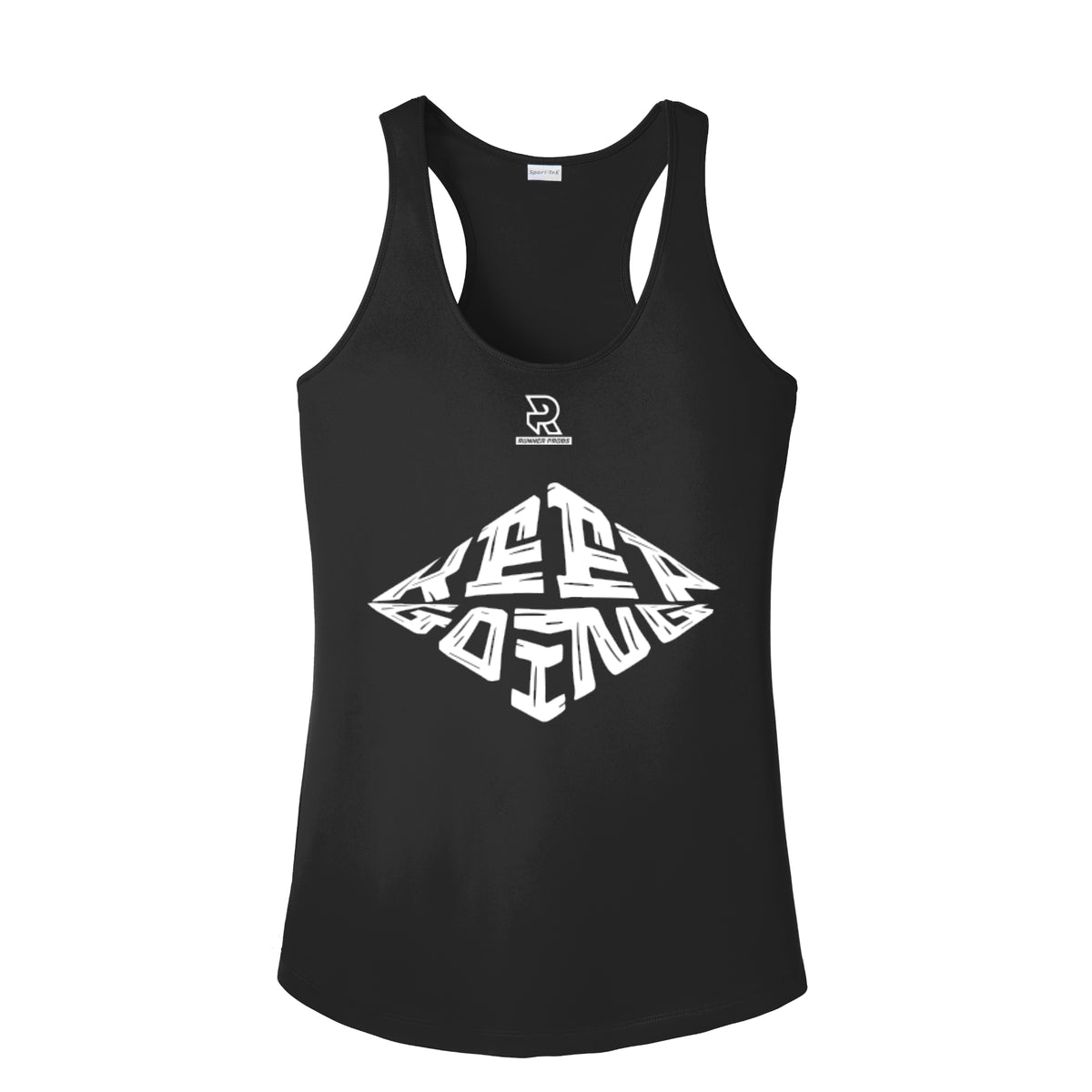 KEEP GOING (White) - Womens Competitor Racerback Tank