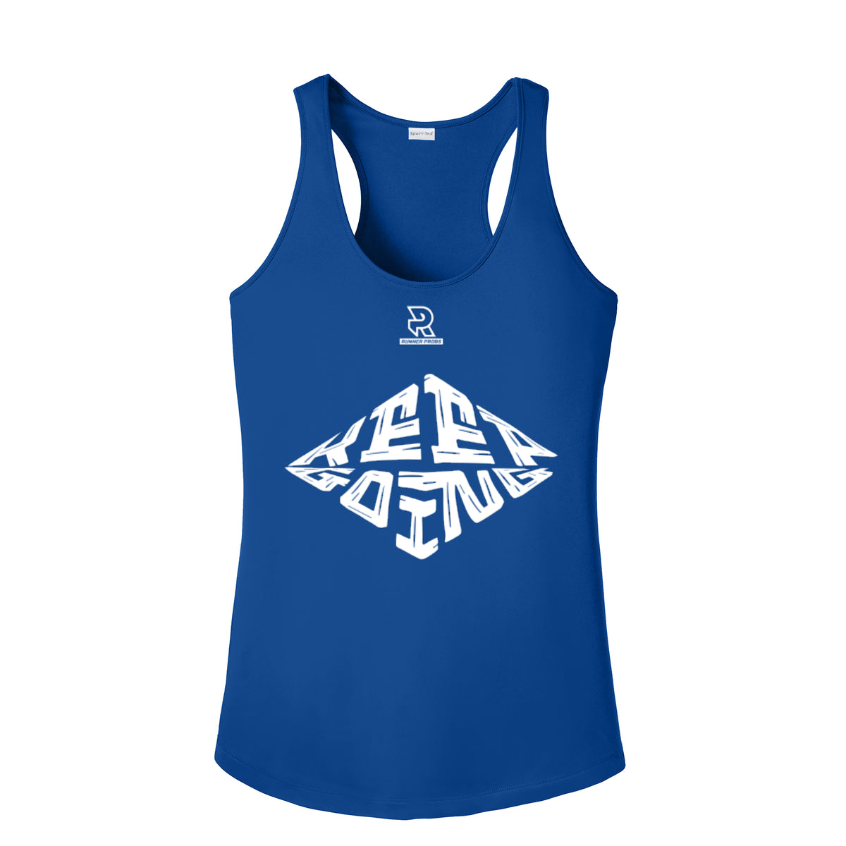 KEEP GOING (White) - Womens Competitor Racerback Tank