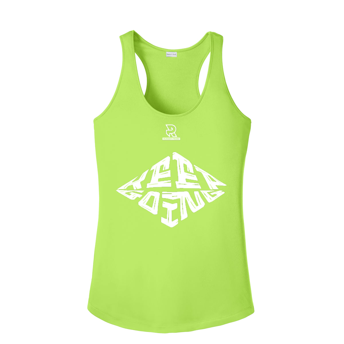 KEEP GOING (White) - Womens Competitor Racerback Tank