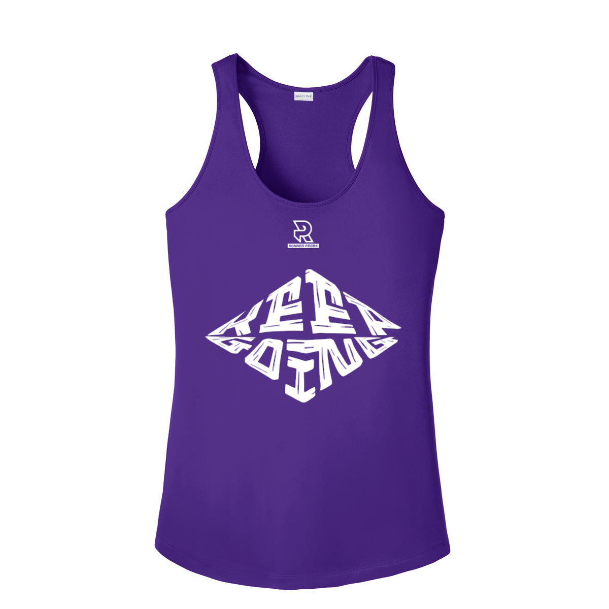 KEEP GOING (White) - Womens Competitor Racerback Tank