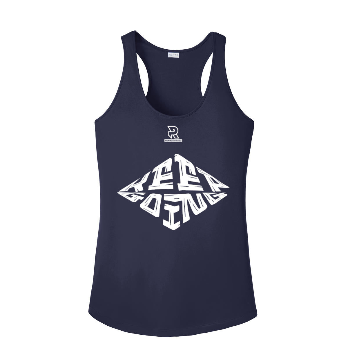 KEEP GOING (White) - Womens Competitor Racerback Tank