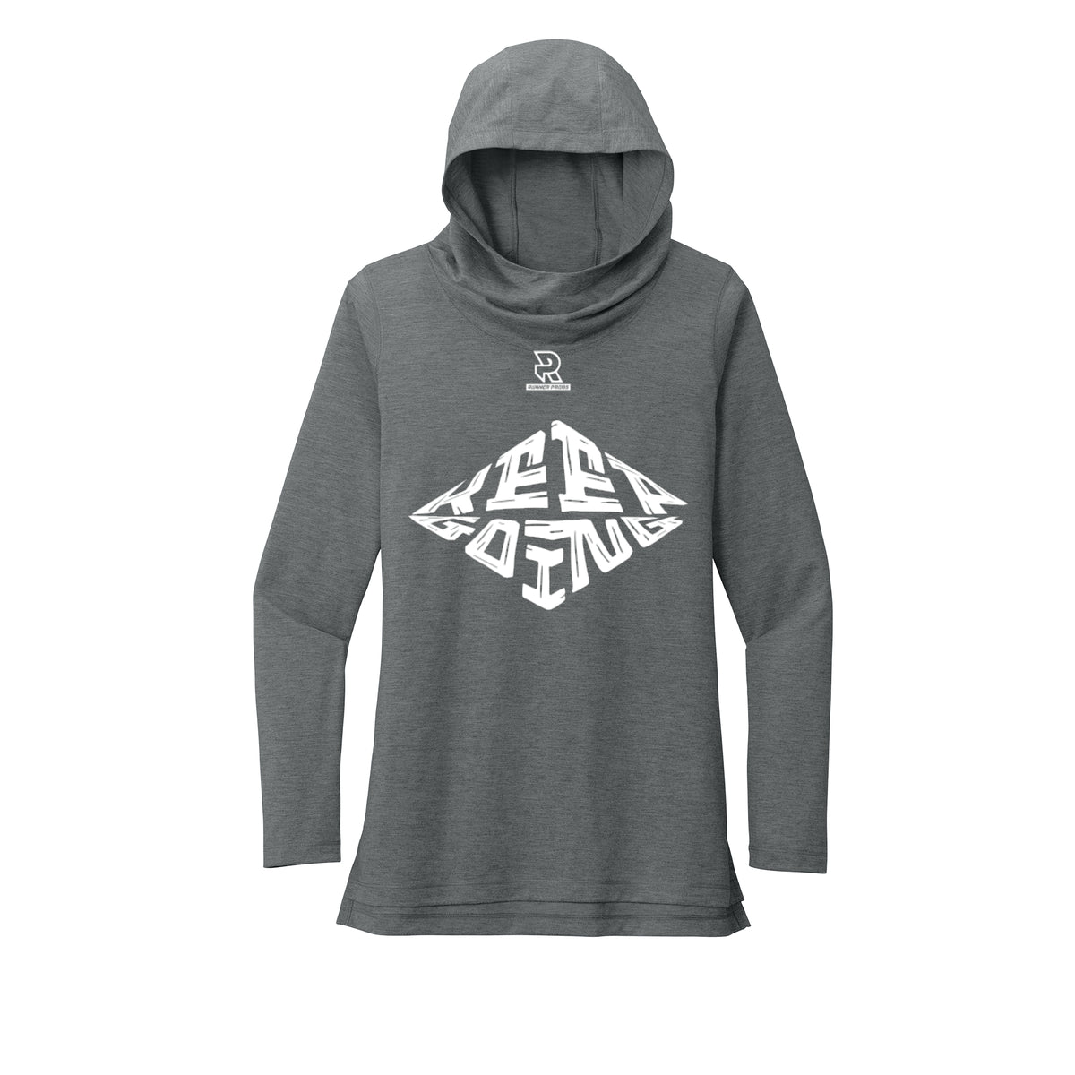 KEEP GOING (White) - Womens Tri-Blend Long Sleeve Hoodie