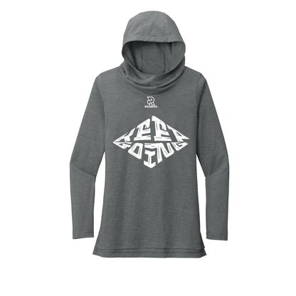KEEP GOING (White) - Womens Tri-Blend Long Sleeve Hoodie