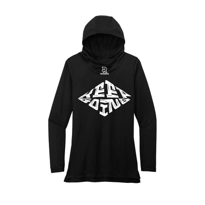 KEEP GOING (White) - Womens Tri-Blend Long Sleeve Hoodie