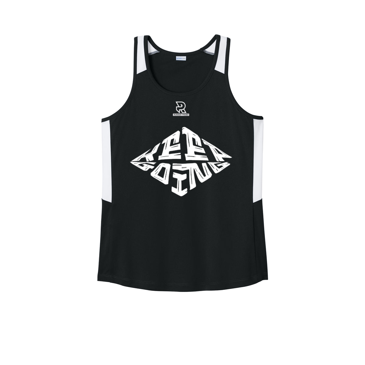 KEEP GOING (White) - Womens Club Track Tank