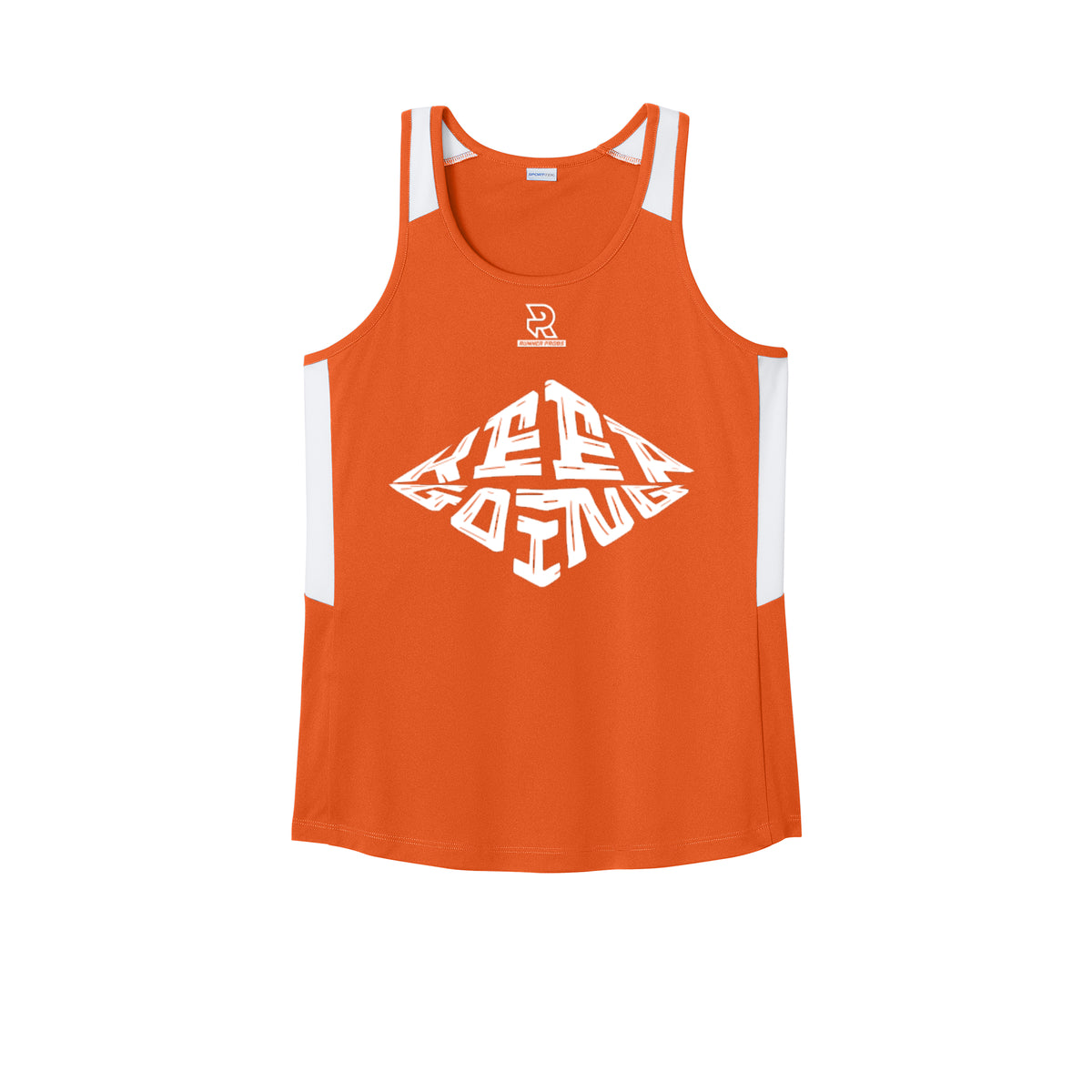 KEEP GOING (White) - Womens Club Track Tank