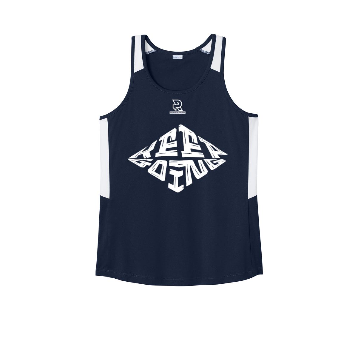 KEEP GOING (White) - Womens Club Track Tank