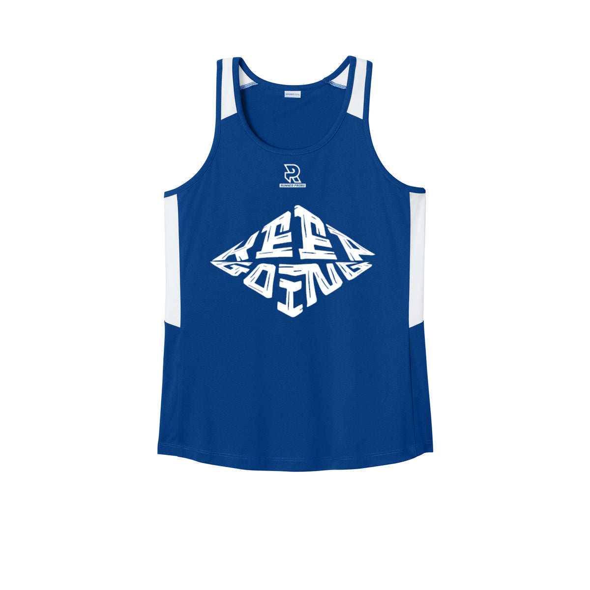 KEEP GOING (White) - Womens Club Track Tank