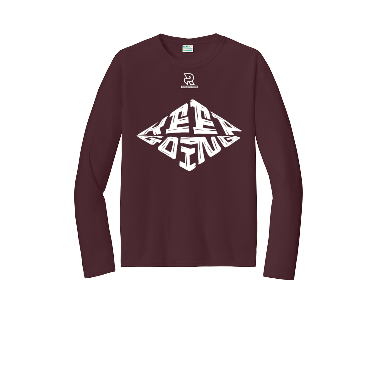KEEP GOING (White) - Long Sleeve Performance Tee