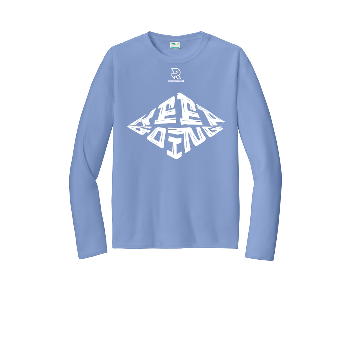 KEEP GOING (White) - Long Sleeve Performance Tee