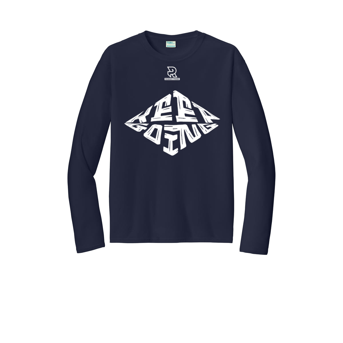 KEEP GOING (White) - Long Sleeve Performance Tee