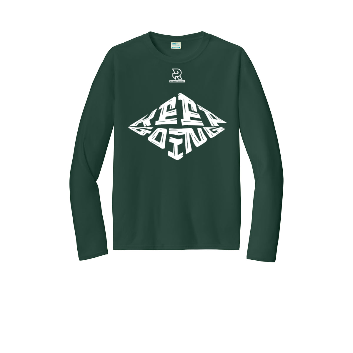 KEEP GOING (White) - Long Sleeve Performance Tee