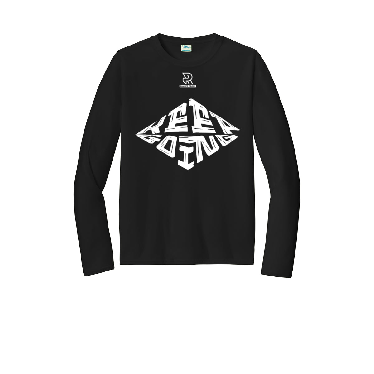 KEEP GOING (White) - Long Sleeve Performance Tee