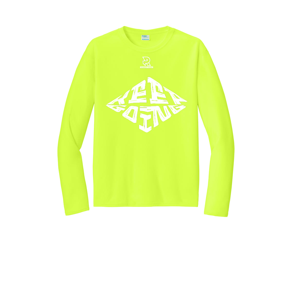 KEEP GOING (White) - Long Sleeve Performance Tee