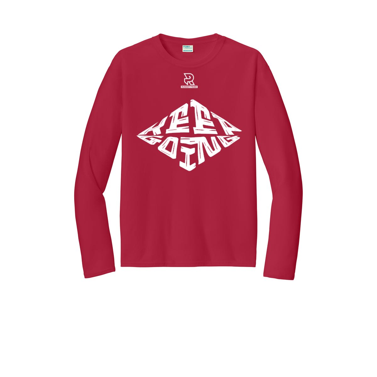 KEEP GOING (White) - Long Sleeve Performance Tee
