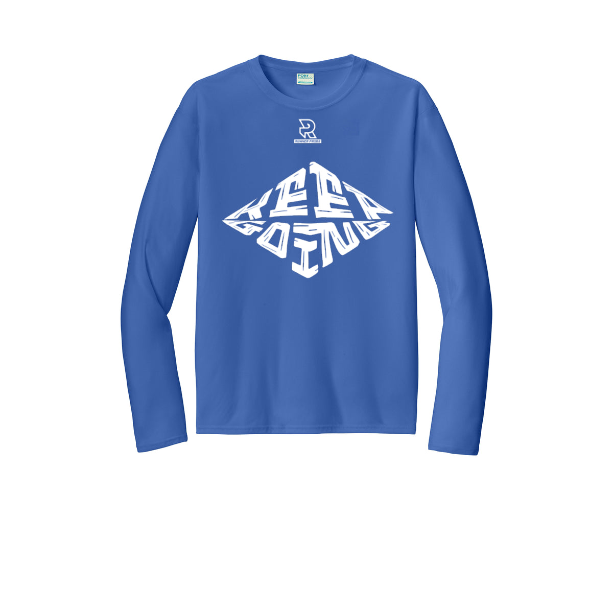 KEEP GOING (White) - Long Sleeve Performance Tee