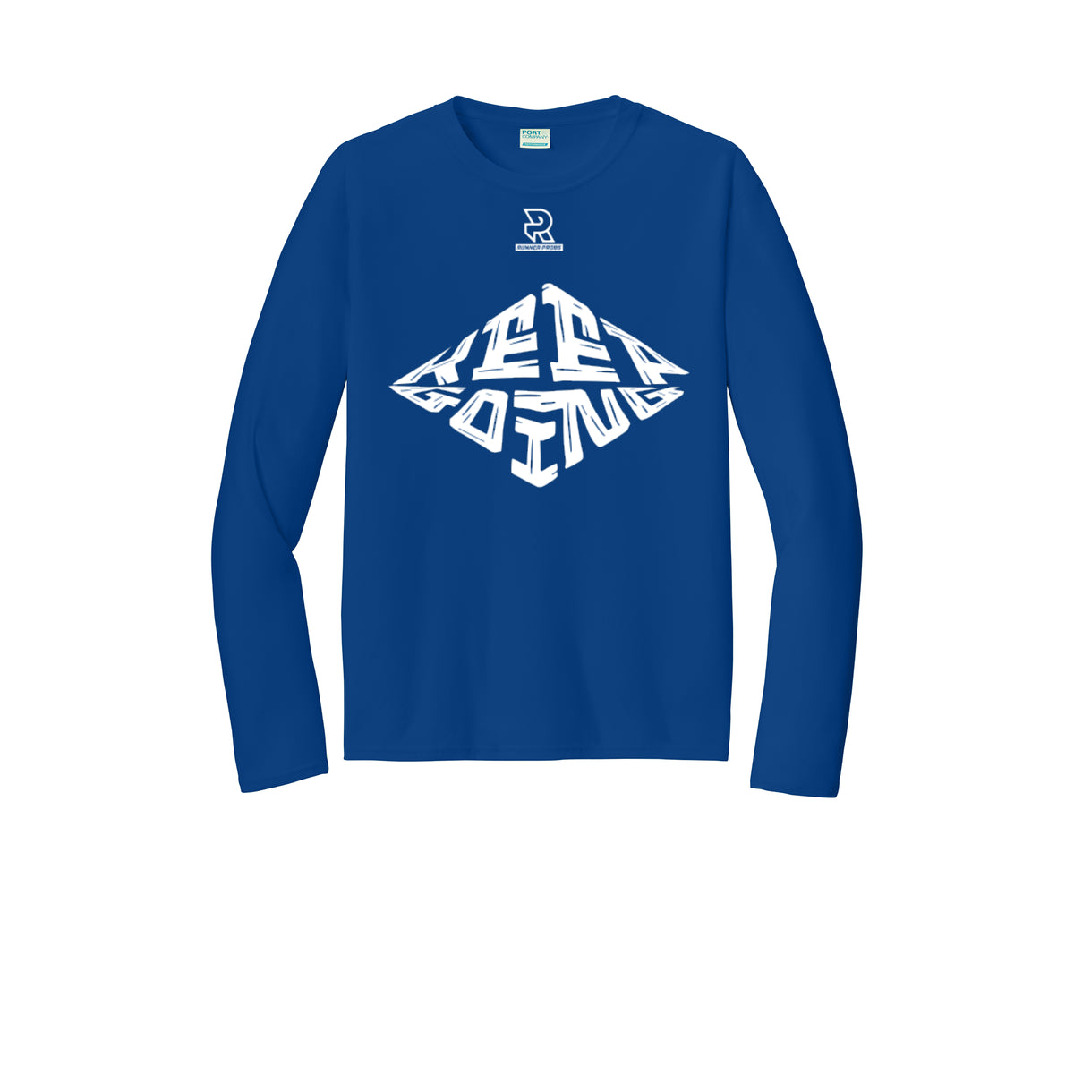 KEEP GOING (White) - Long Sleeve Performance Tee