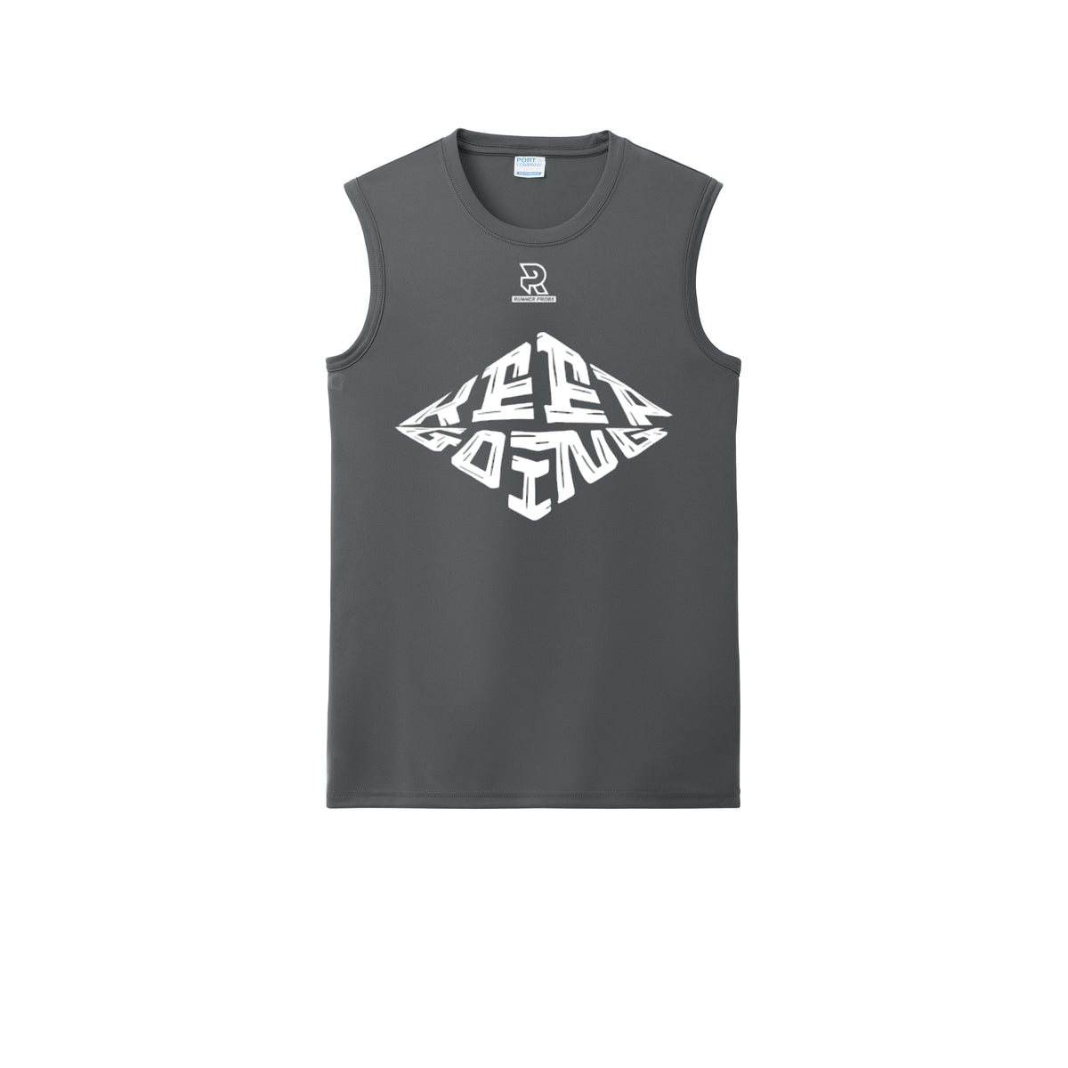 KEEP GOING (White) - Sleeveless Performance Tee