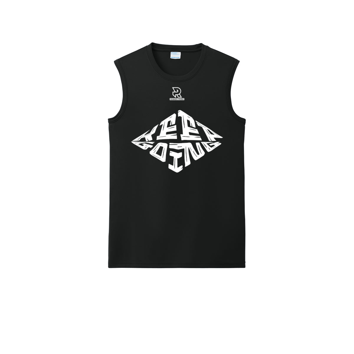 KEEP GOING (White) - Sleeveless Performance Tee