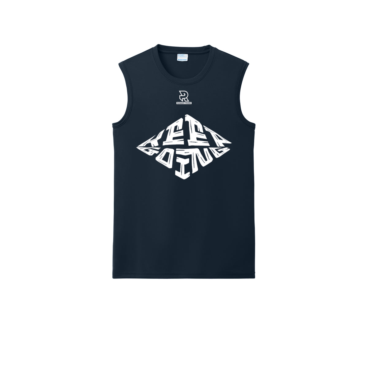 KEEP GOING (White) - Sleeveless Performance Tee