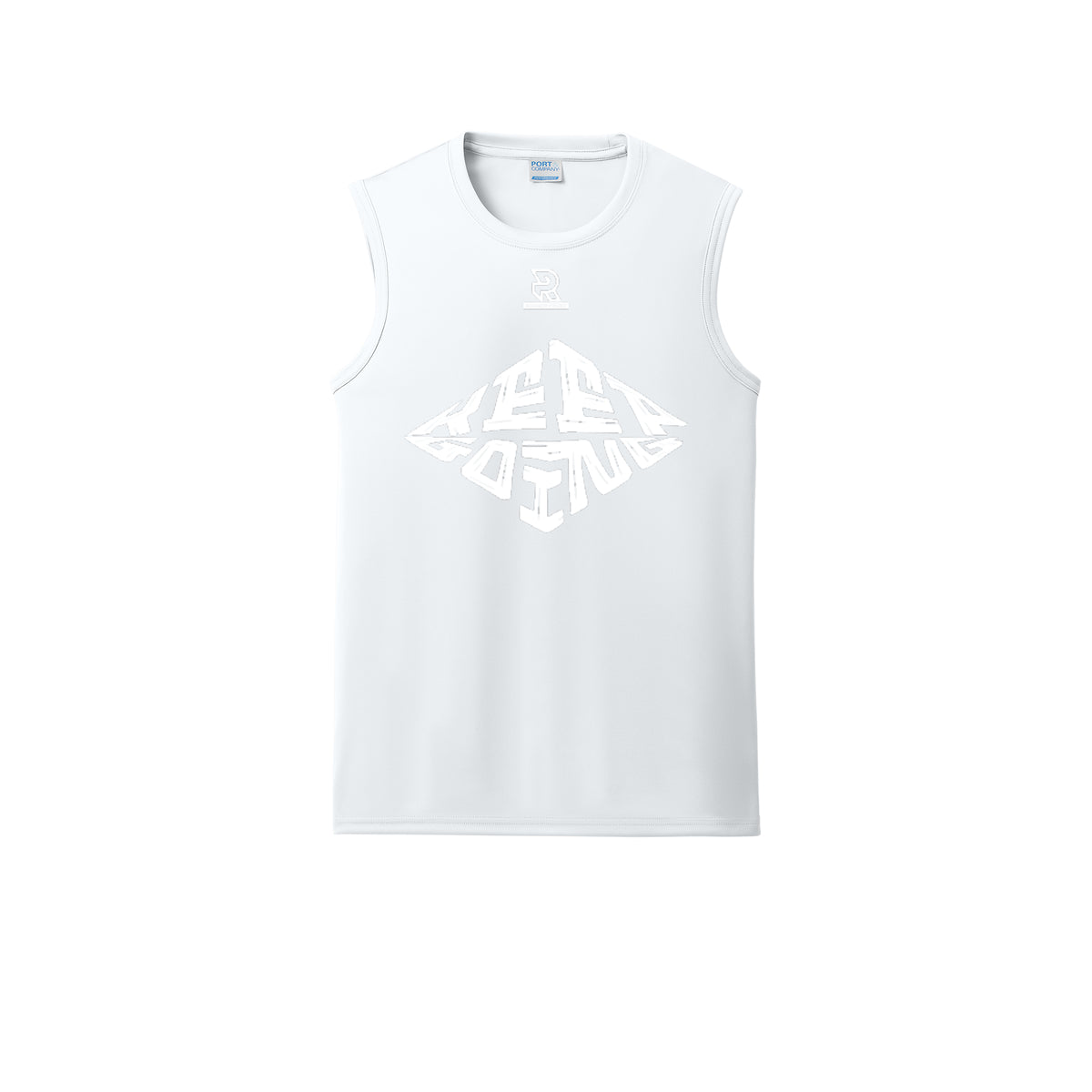 KEEP GOING (White) - Sleeveless Performance Tee