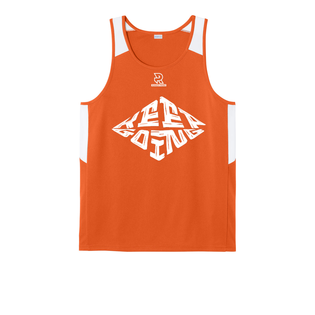 KEEP GOING (White) - Mens Club Track Tank