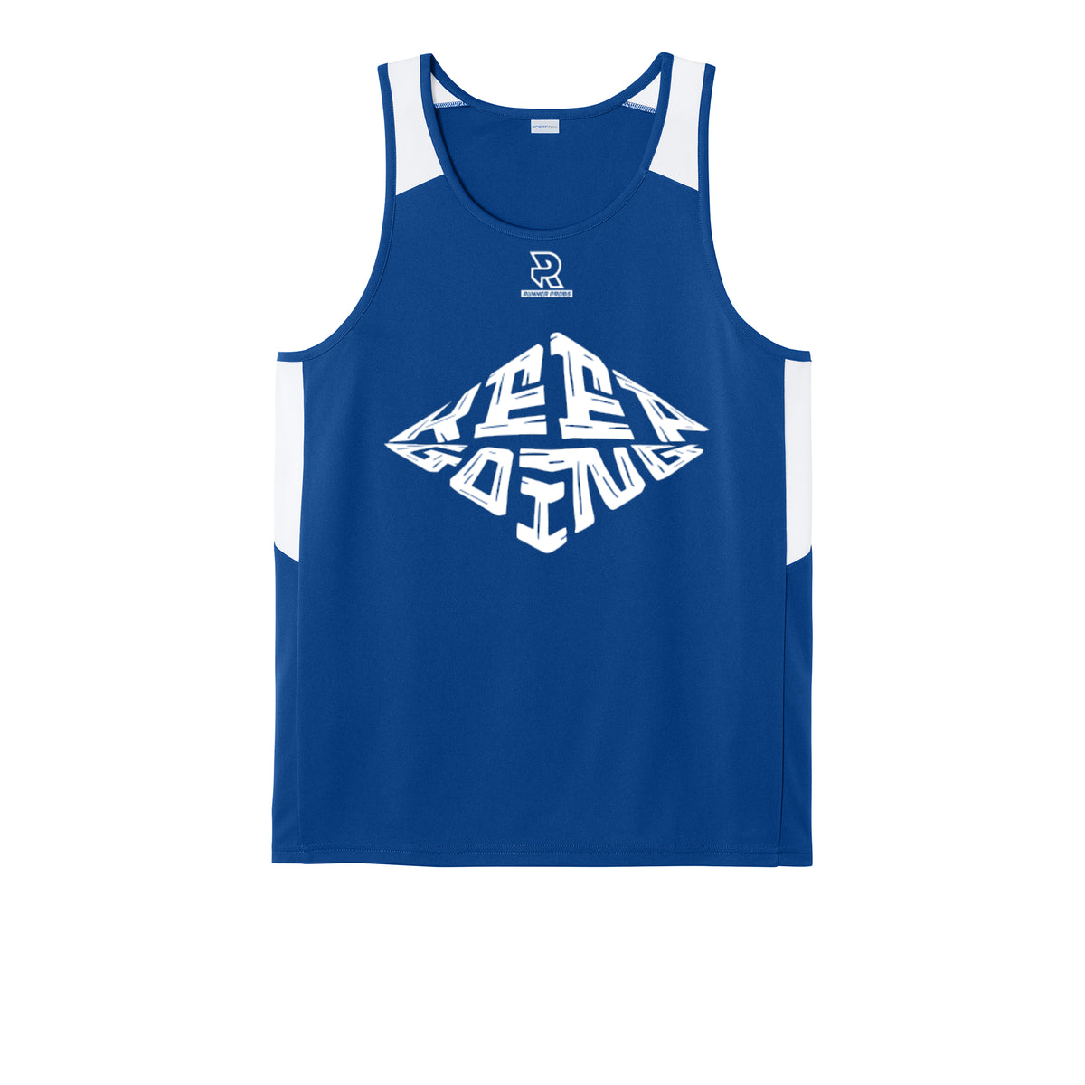 KEEP GOING (White) - Mens Club Track Tank