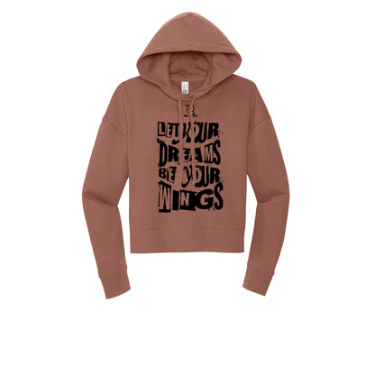 LET YOUR DREAMS BE YOUR WINGS (Black) - Womens Fleece Hoodie