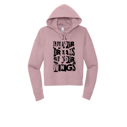 LET YOUR DREAMS BE YOUR WINGS (Black) - Womens Fleece Hoodie