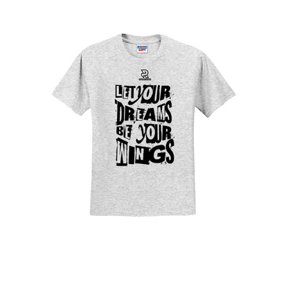 LET YOUR DREAMS BE YOUR WINGS (Black) - Short Sleeve Cotton Tee