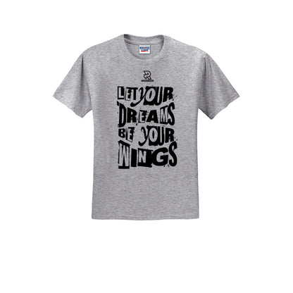 LET YOUR DREAMS BE YOUR WINGS (Black) - Short Sleeve Cotton Tee
