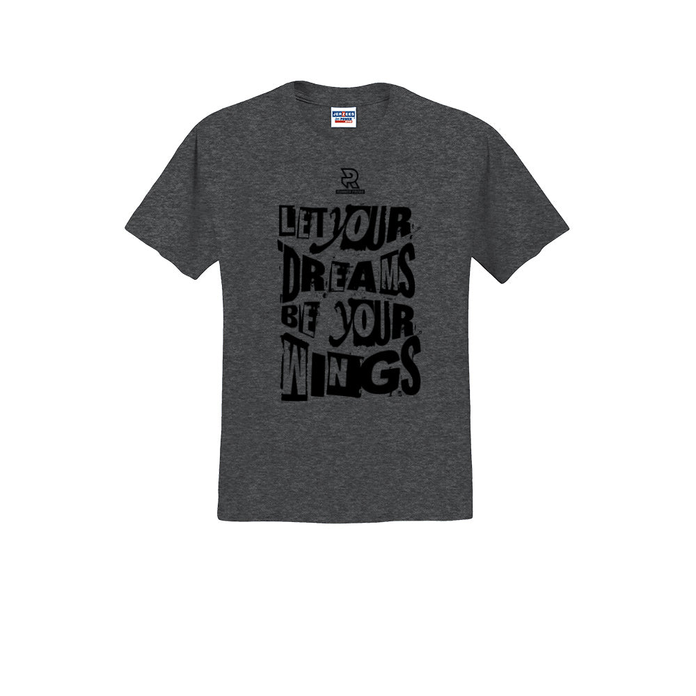 LET YOUR DREAMS BE YOUR WINGS (Black) - Short Sleeve Cotton Tee