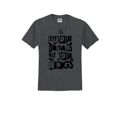 LET YOUR DREAMS BE YOUR WINGS (Black) - Short Sleeve Cotton Tee